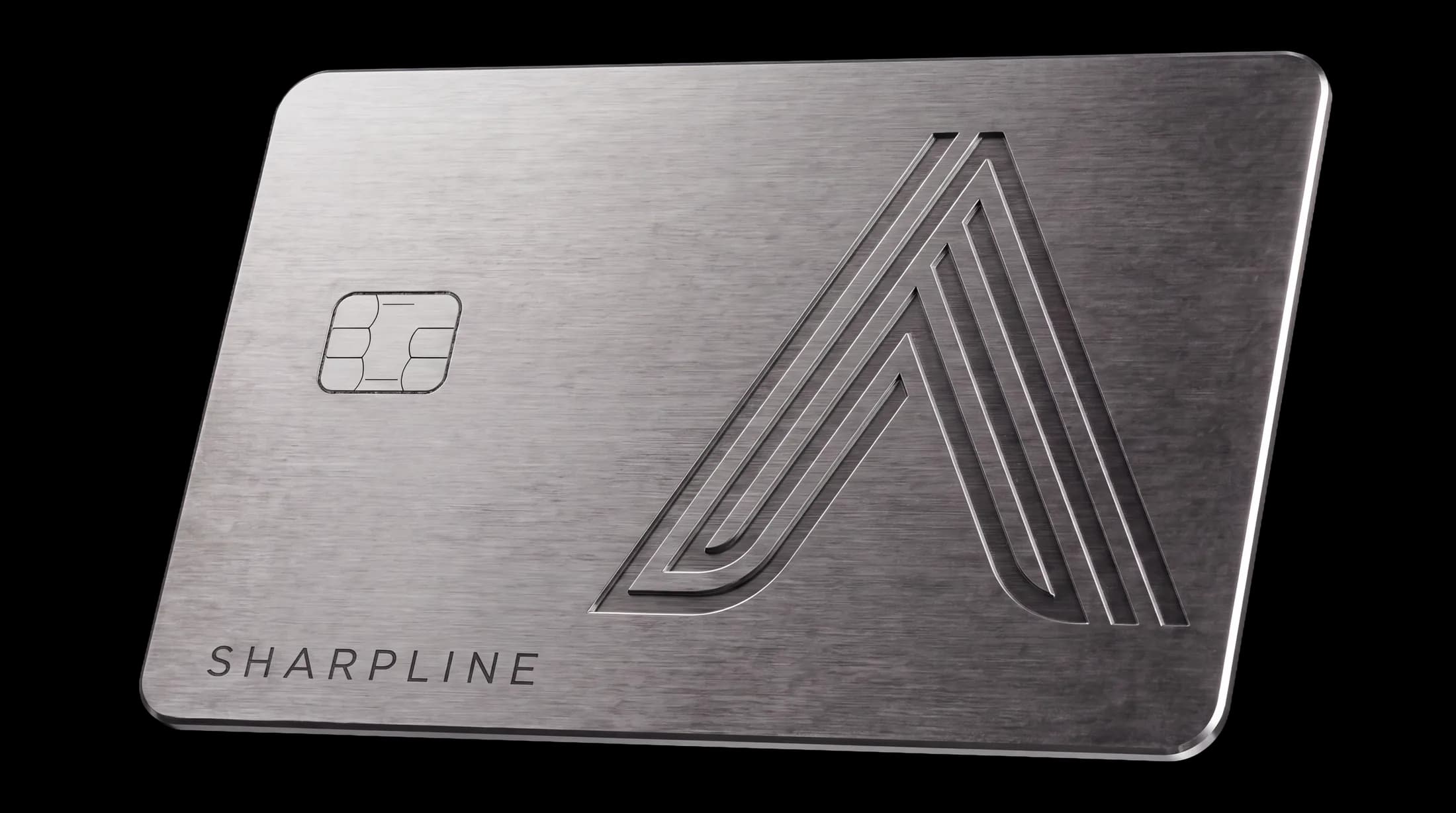 The Sharpline card, three-quarter view.