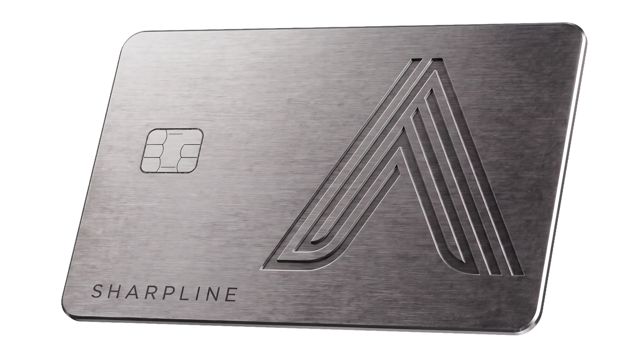 The Sharpline card, three-quarter view.